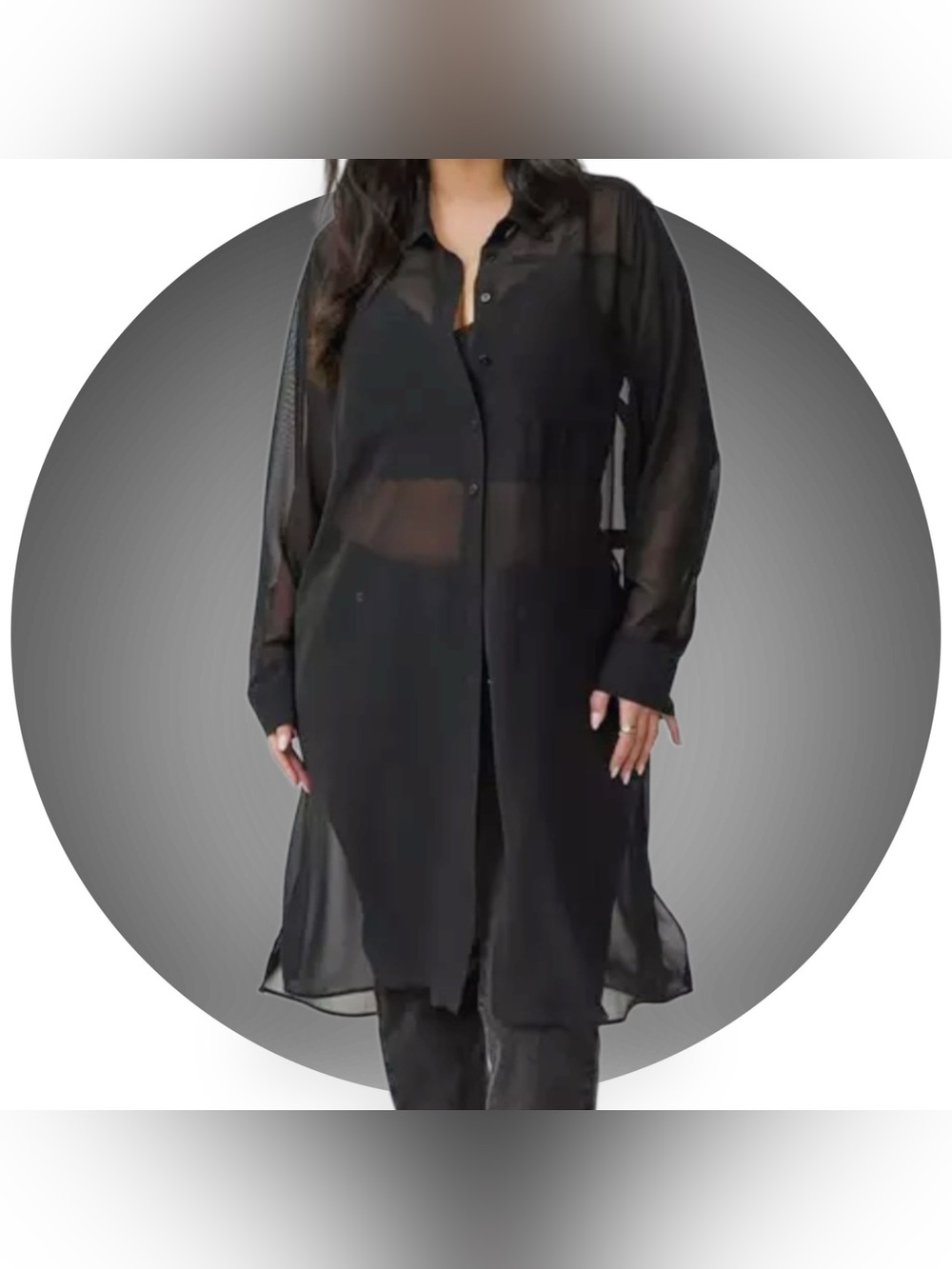 NWT TORRID Sheer Long Sleeve Tunic Shirt - Picture 2 of 8